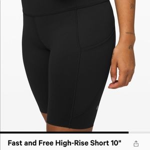 New with tags. Lululemon Fast and Free HR Short 11”. Size 2. Black. High rise.